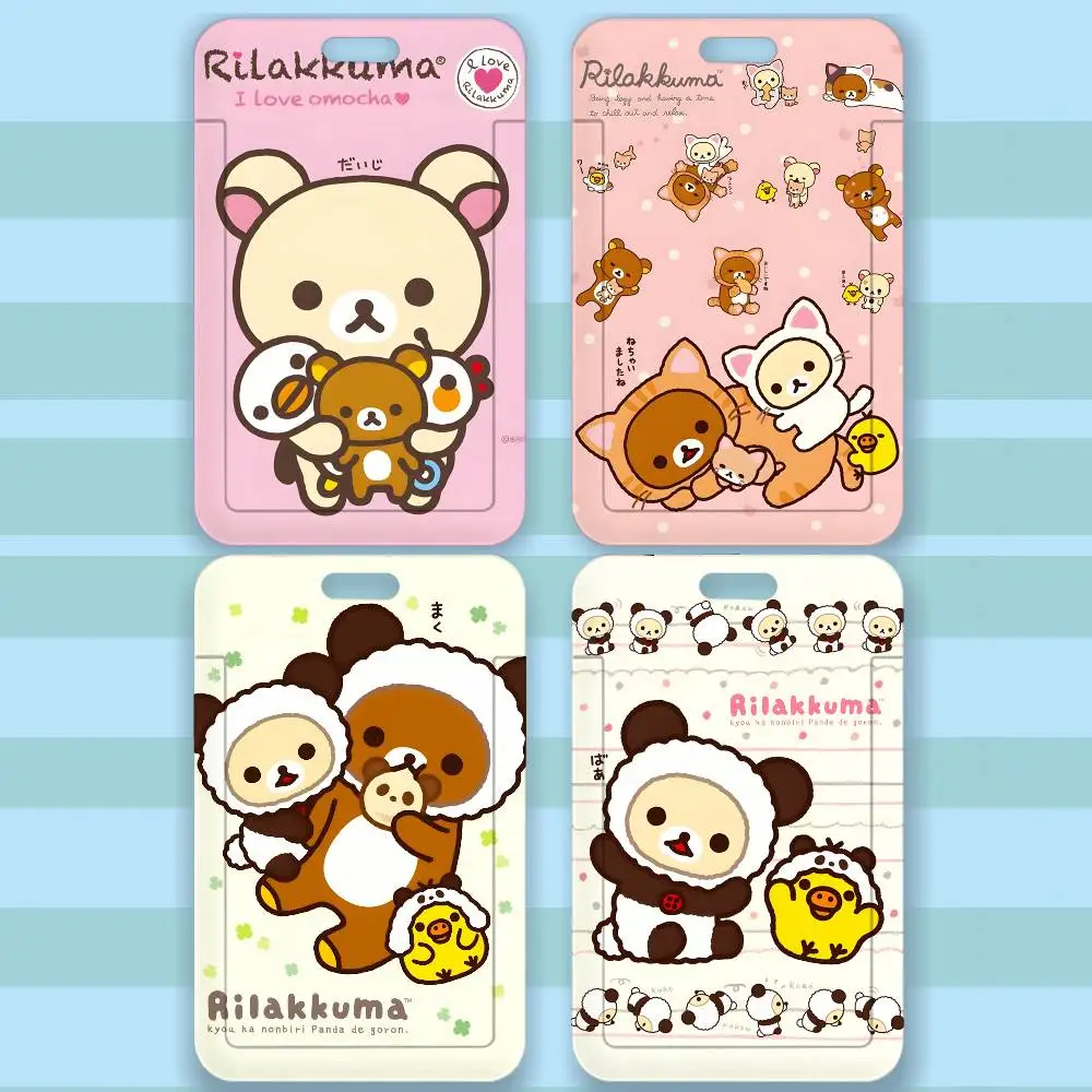 

Cartoon R-Rilakkumas Cute ID Badge Holder With For Office School Name Card Credentials Case