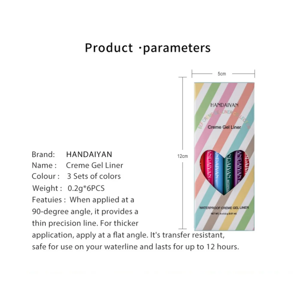Wasserdichtes cremiges Eyeliner-Set, langlebiger Eyeliner, Gel-Creme-Stift, Bleistift-Set für Damen, buntes Pigment, Make-up, Augenkosmetik