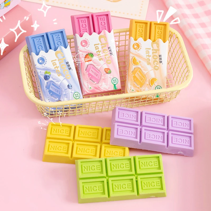 Cartoon Chocolate Design Eraser Kawaii Large Eraser Student Painting Writing Pencil Eraser Korean Stationery for School Office