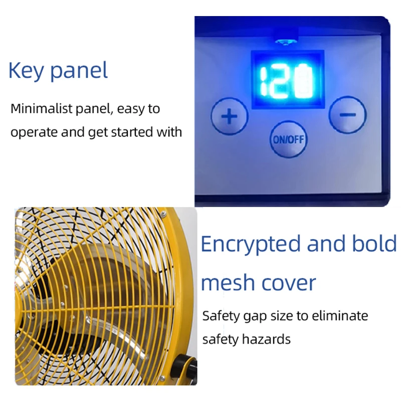 Imagem -05 - Ventilador de Carregamento Solar Poderoso ao ar Livre Pesca Acampamento Desktop Móvel Portátil Industrial Comercial
