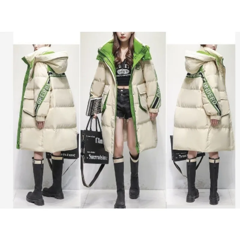 2026 أسفل سترة المرأة متوسطة وطويلة فضفاضة شتاء جديد الراقية العصرية الأبيض بطة أسفل مقاومة البرد سميكة سترة جميلة