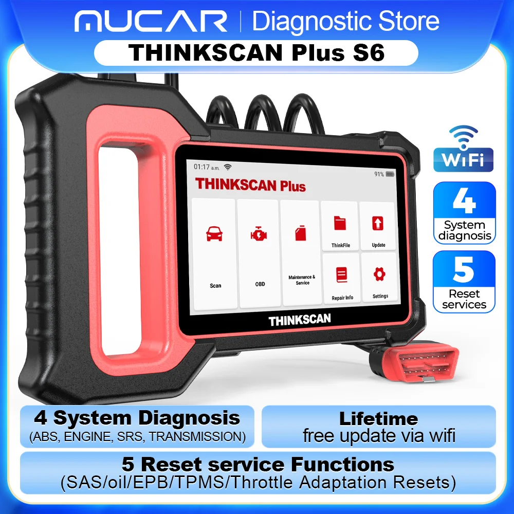 

Диагностический инструмент Thinkscan Plus S6 OBD2 для всех автомобилей, ABS ECM SRS Диагностика передачи SAS/oil/EPB/TPMS/дроссельная заслонка, бессрочный