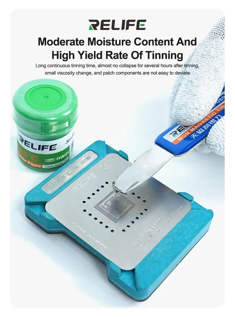 

RELIFE HW21 Leaded Silver - Containing 183℃ Medium Temperature 40G No - Clean Solder Paste for Phone PCB Soldering tools