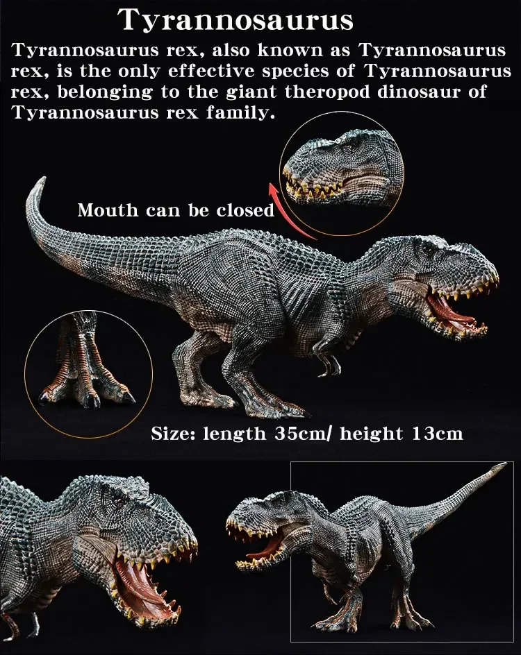 จําลอง Jurassic ไดโนเสาร์ World สัตว์ Tyrannosaurus Rex รุ่นตุ๊กตาเด็กของขวัญปริศนาของเล่น