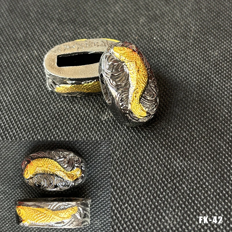 Hochwertige Legierung Katana-Griffkappe Fuchi Kashira Griffkragen für Japanische Schwerter Samurai-Katanas Wakizashi-Schwerter Zubehör – Detail 24