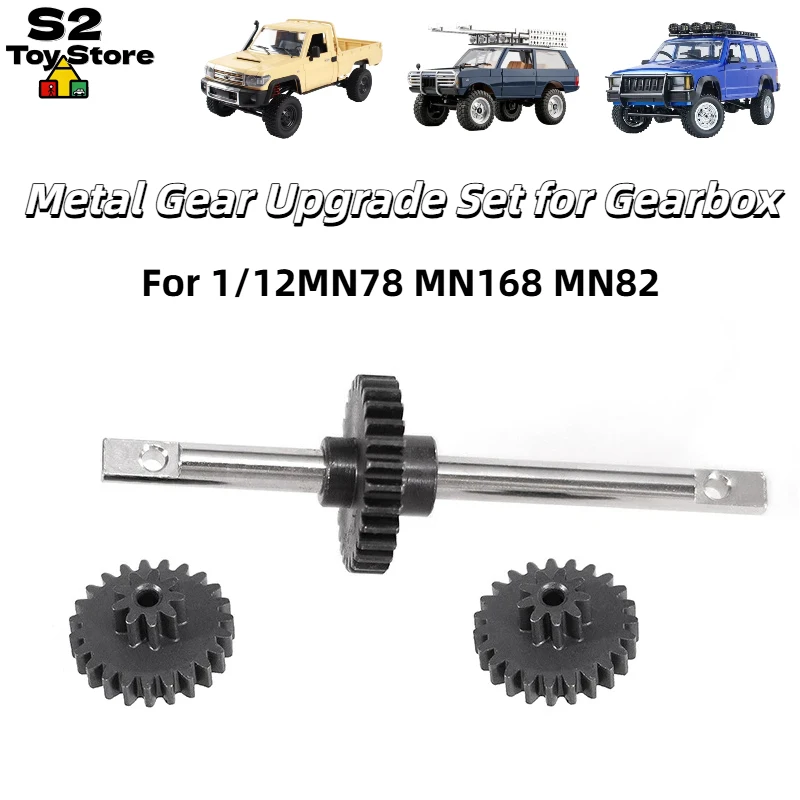

MangNiu Metal Gearbox Gear Upgrade Parts For 1/12 MN78 MN168 MN82 New 99SV2 LC79 RC Crawler Truck Transmission Accessory
