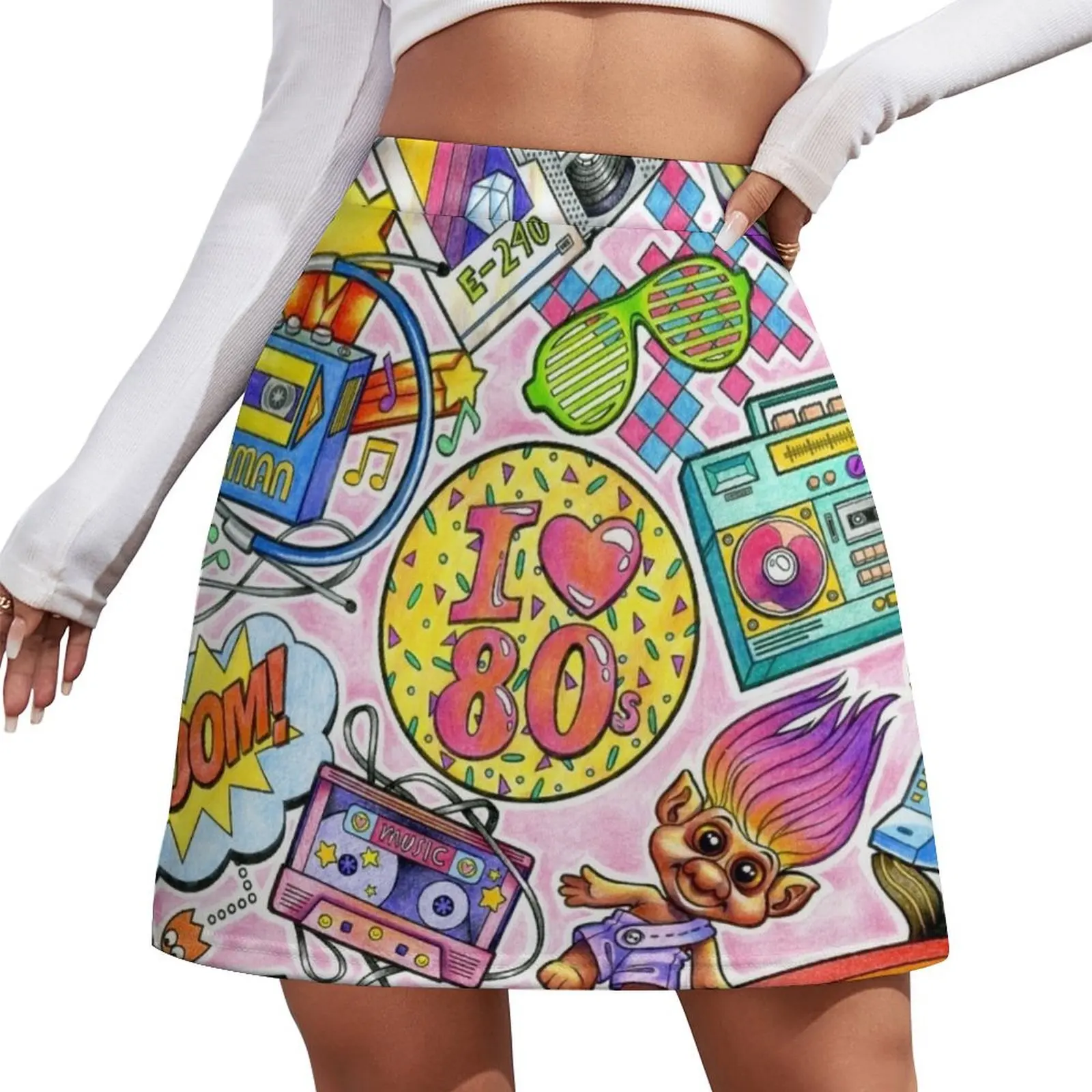 

I love the 80s! 80s Love Mini Skirt fairy grunge dresses summer woman 2025 Mini Skirt