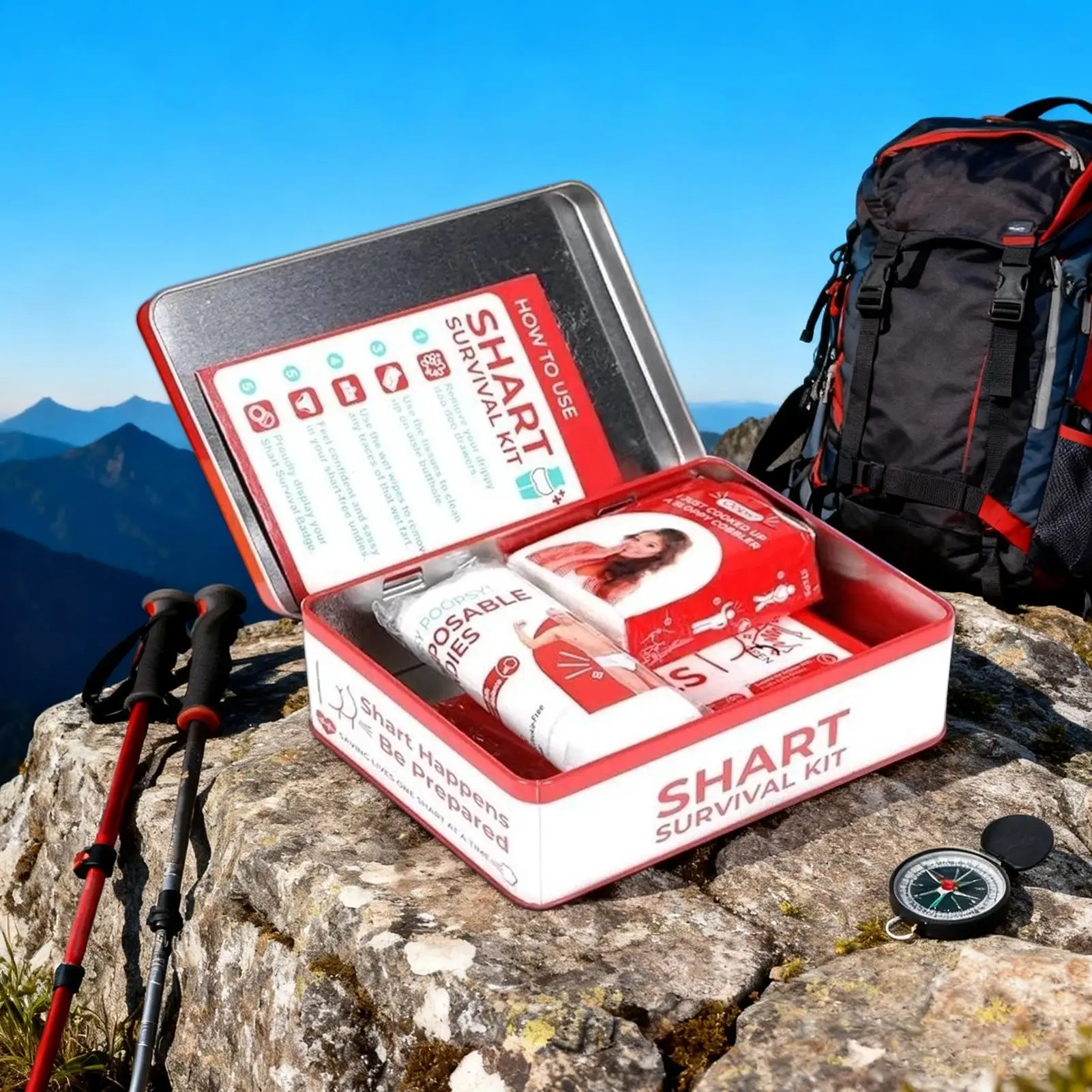 Survival Set Compact Hilarious Prank Gag Survival Kit for Men Family Husbandfriends Teens Adults Birthday Christmas April