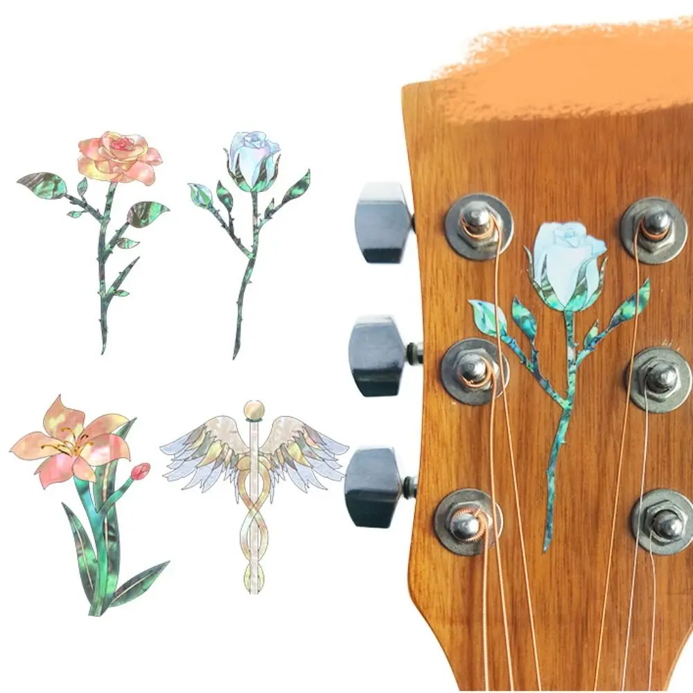 Novelty Guitar Head Sticker DIY PVC Guitar Panel Sticker Personalise Inlay Sticker Guitar Headstock Decal Guitar Beginner Gifts