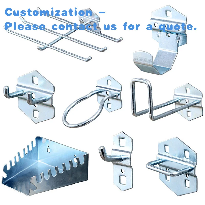 custom.Kainice OEM ODM Supermarket Pegs Wall Mounting square Hole Stand Metal Pegboard Hooks Display Hook