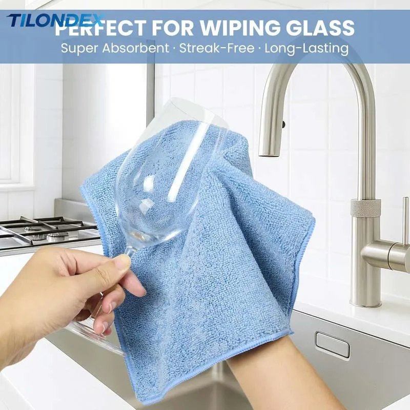 TILONDEX Microfiber Cleaning Cloth, Available in 5 Colors, Highly Absorbent and Durable Towel, Multi-purpose Cleaning Supplies