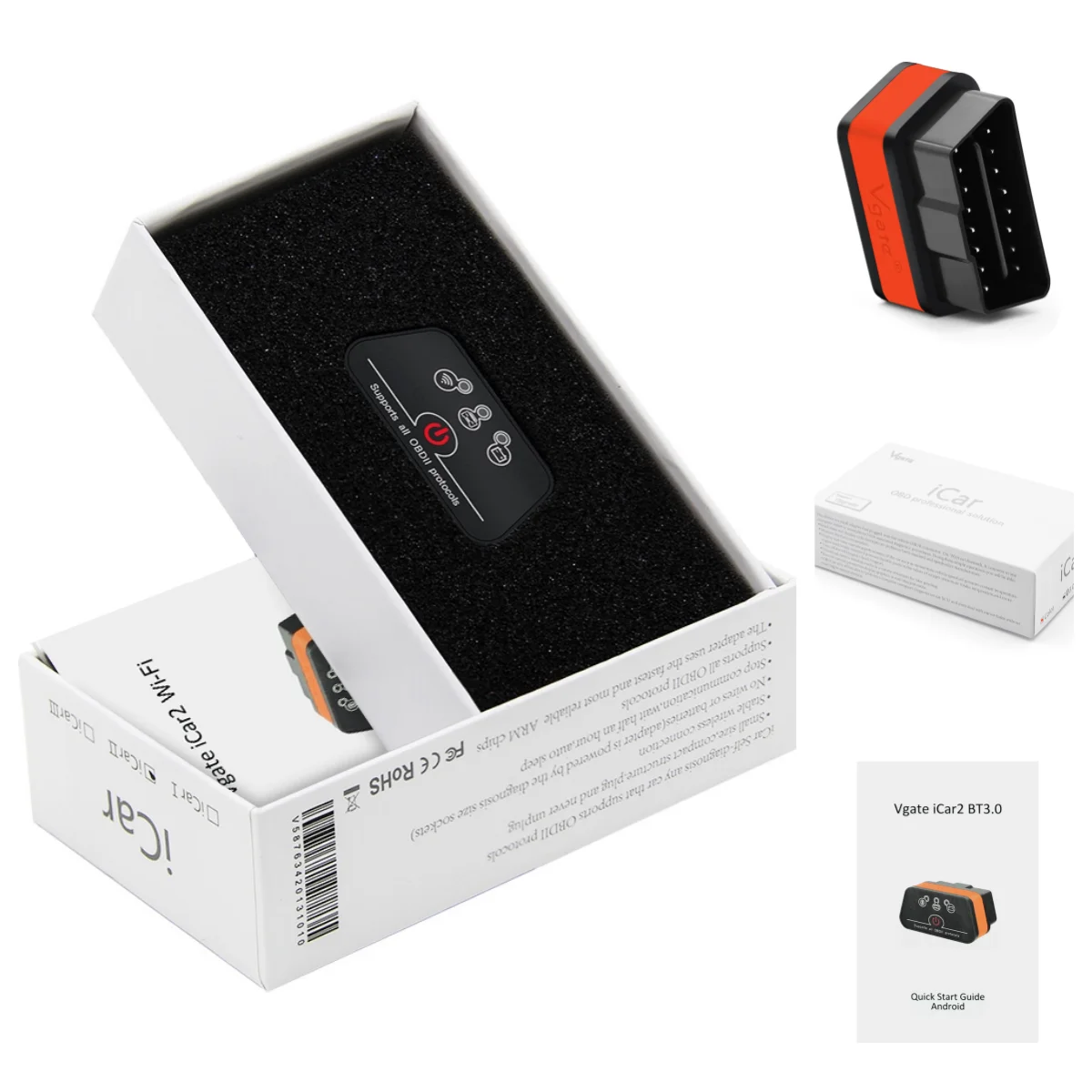 Vgate obd2 Mini ELM327 icar2 Diagnostic tool WIFI Car Scanner elm 327 V2.2 WIFI Auto Adapter for IOS/android OBD 2 code reader