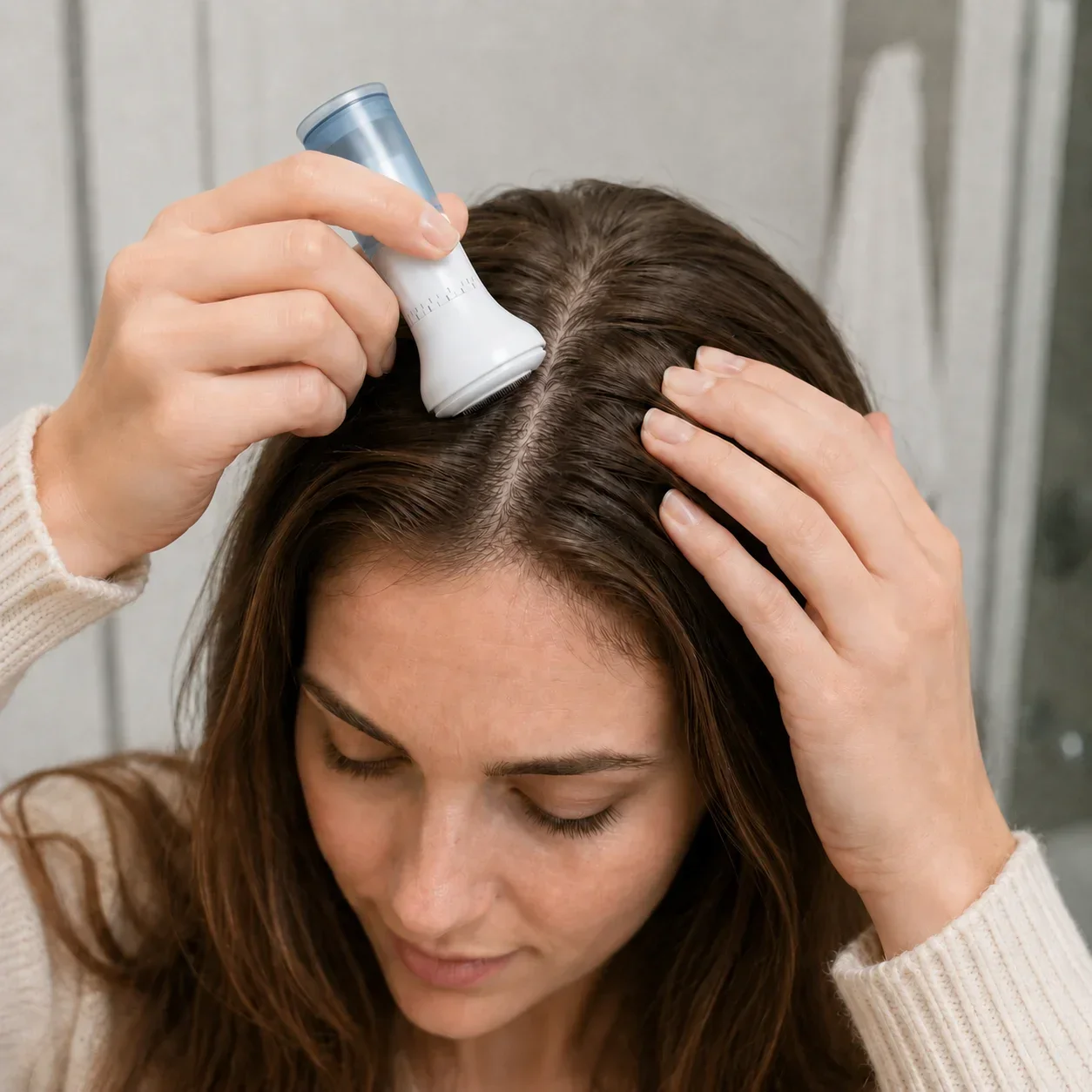 S2 Verstellbarer Mikro-Touch-Kopfhautapplikator mit 140 Nadeln (0,2 mm) und 10ml Behälter für Haar- und Kopfhautserum – Schönheits- und Pflegewerkzeug für zu Hause – Detail 5