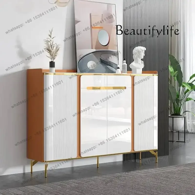 خزانة أحذية جميلة مقاومة للماء بتصميم أبيض فاخر لتوفير المساحة رف الأحذية منظم تخزين الدولاب Chaussures أثاث المنزل #2