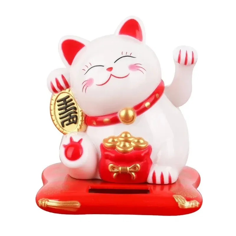 Gato Lucky Waving, gato oscilante movido a energia solar, Maneki Neko animado e fofo, casa, escritório, carro, decoração