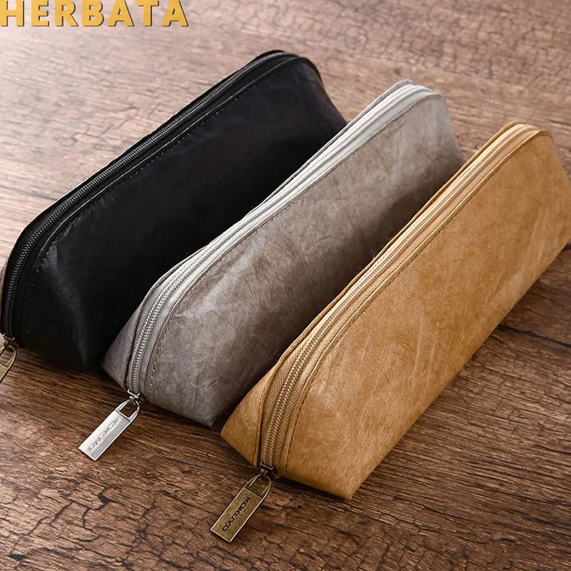 

Japanese Retro Pencil Case - Large Capacity Simple Design Student Stationery Box for School & Office