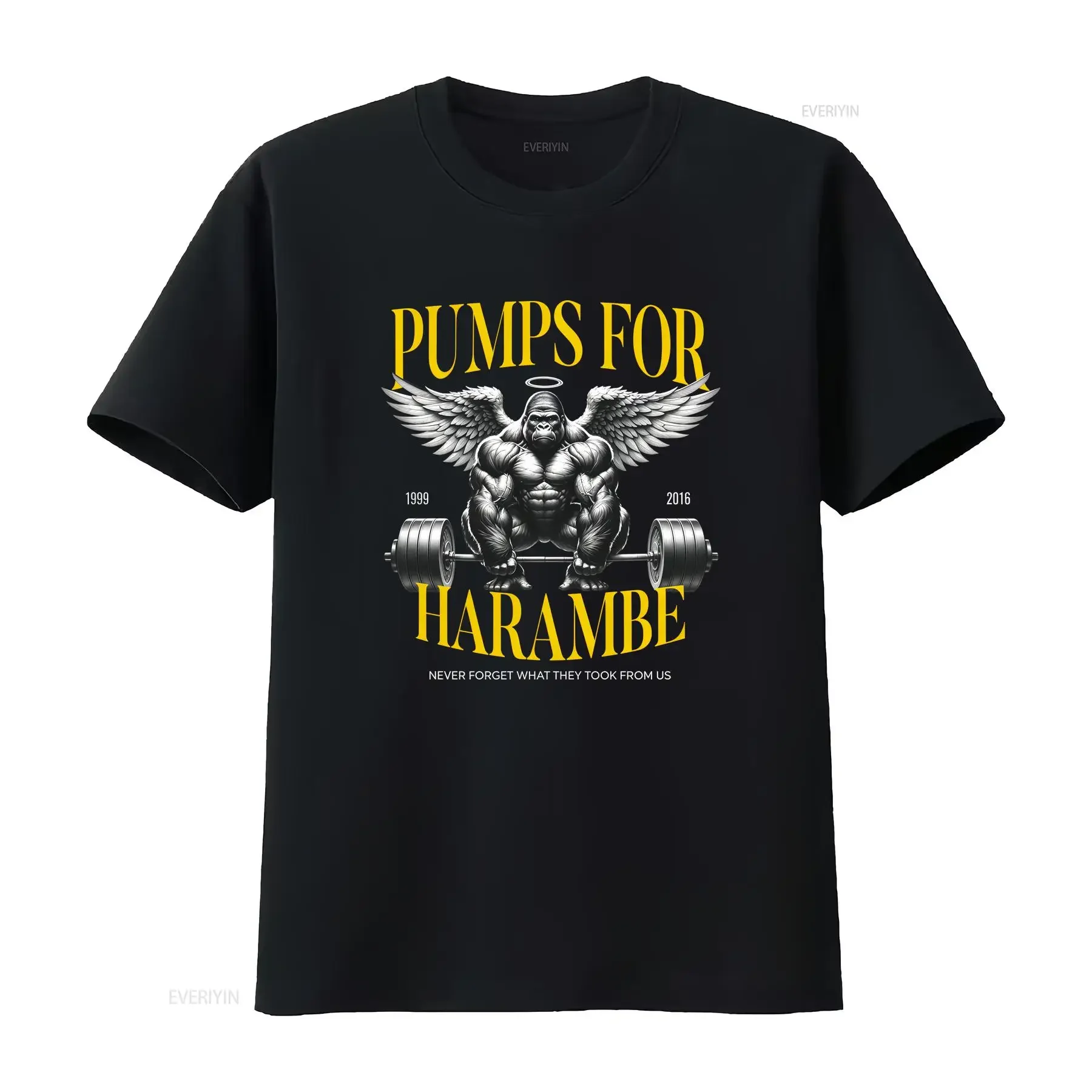 Pump For Harambe Gym Cover Bodybuilding Motivation Lifting T Shirt Oversized Training Meme vintage Washed Stylish Slightly