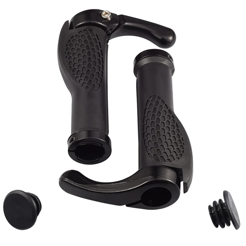 زوج واحد من ملحقات مقبض مقود الدراجة الجبلية المتينة، قفل ألومنيوم عالي الجودة، تصميم غير قابل للانزلاق باللون الأسود #3