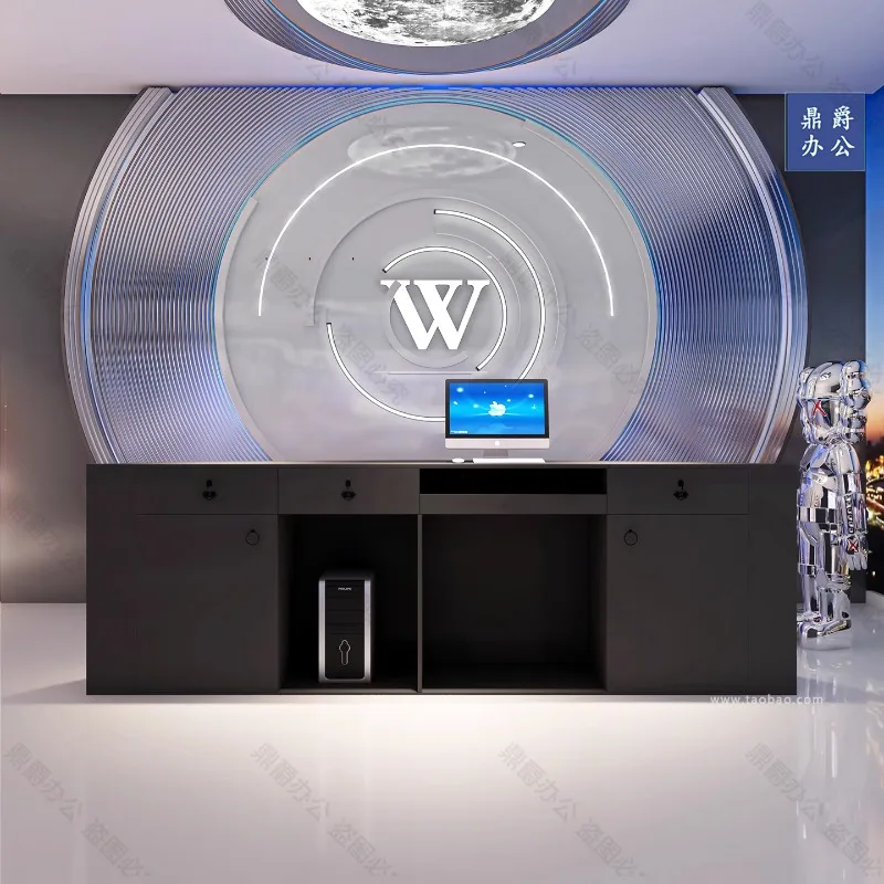 Stainless Steel Arc Monitor Furniture Shop Counter Reception Cosmetics Counter Portable Console Store Arrangement Steel Rod