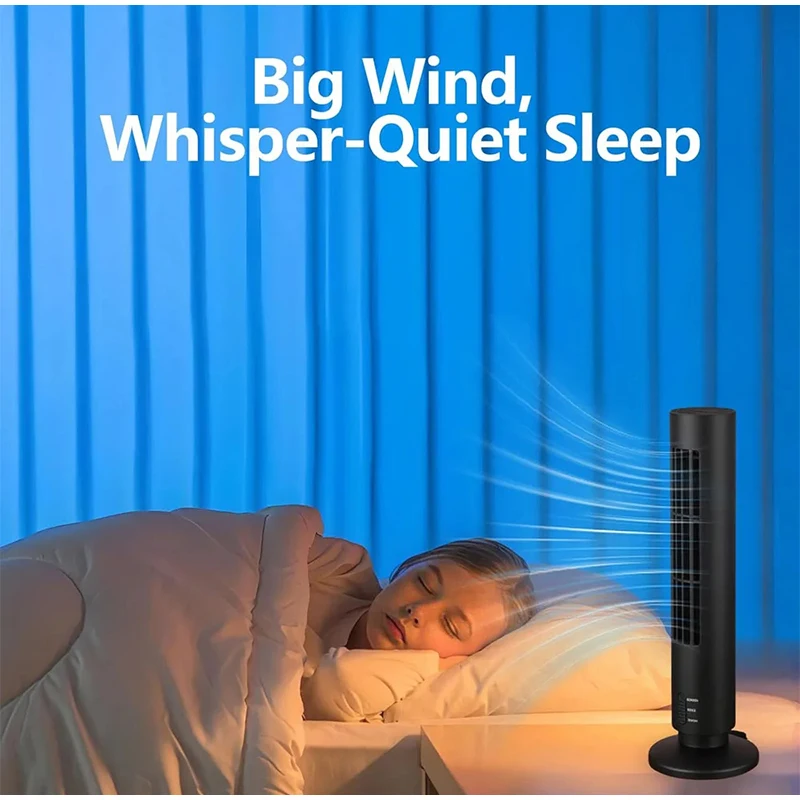 Bladeless Tower Fan Portable Air Cooler USB Desktop Mini Air Conditioner Fan Vertical Cooling Fan for Office Home Dorm Daily Use