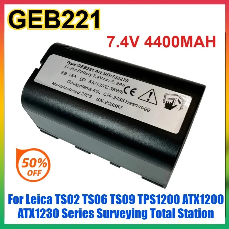 

4400mAh GEB221 Li-ion Battery For Leica TS02 TS06 TS09 TPS1200 ATX1200 ATX1230 Series Surveying Total Station GPS Battery