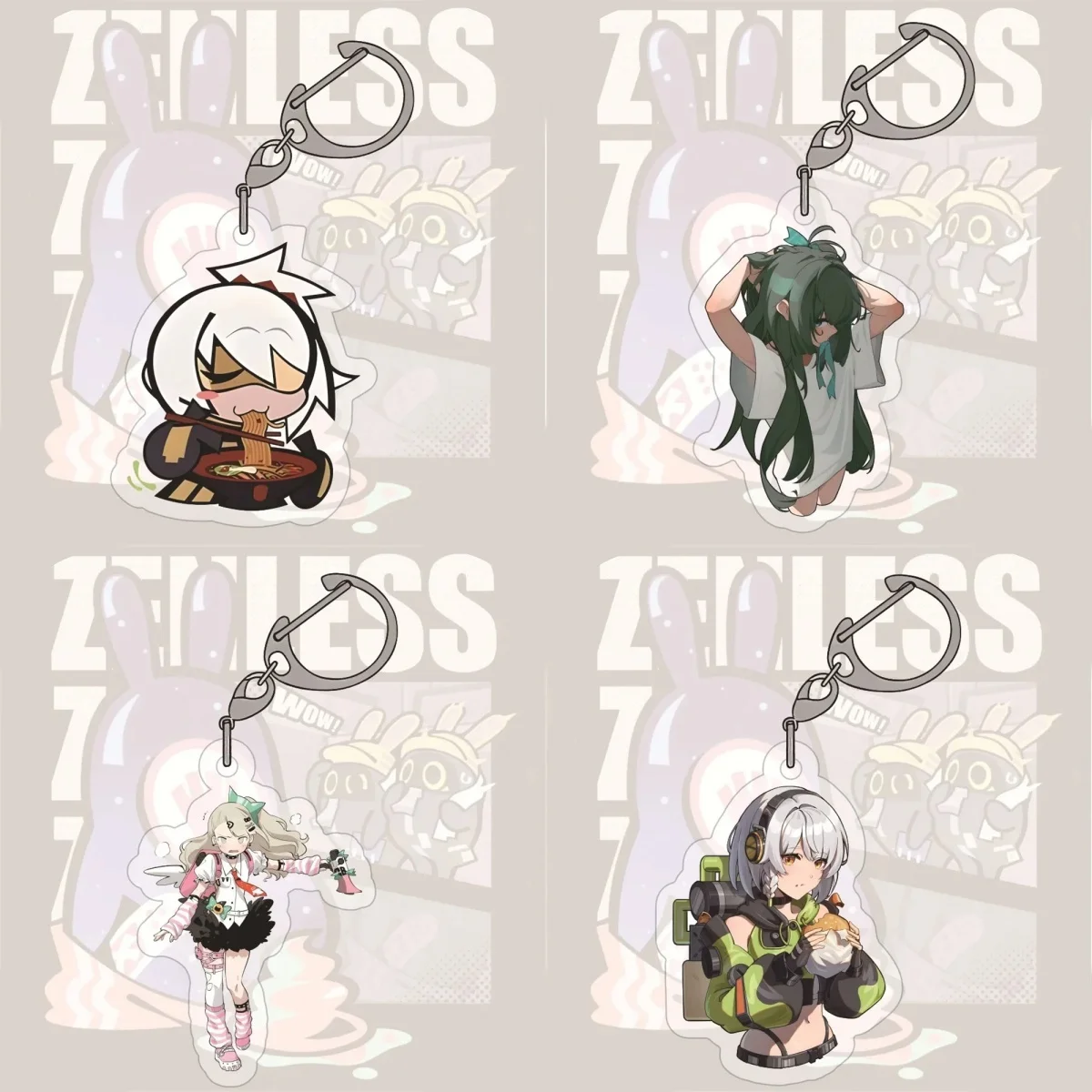 

6cm Game Zenless Zone Zero Nicole Demara Billy Kid Von Lycaon Acrylic Keychain Desk Decor Collection Christmas Gift