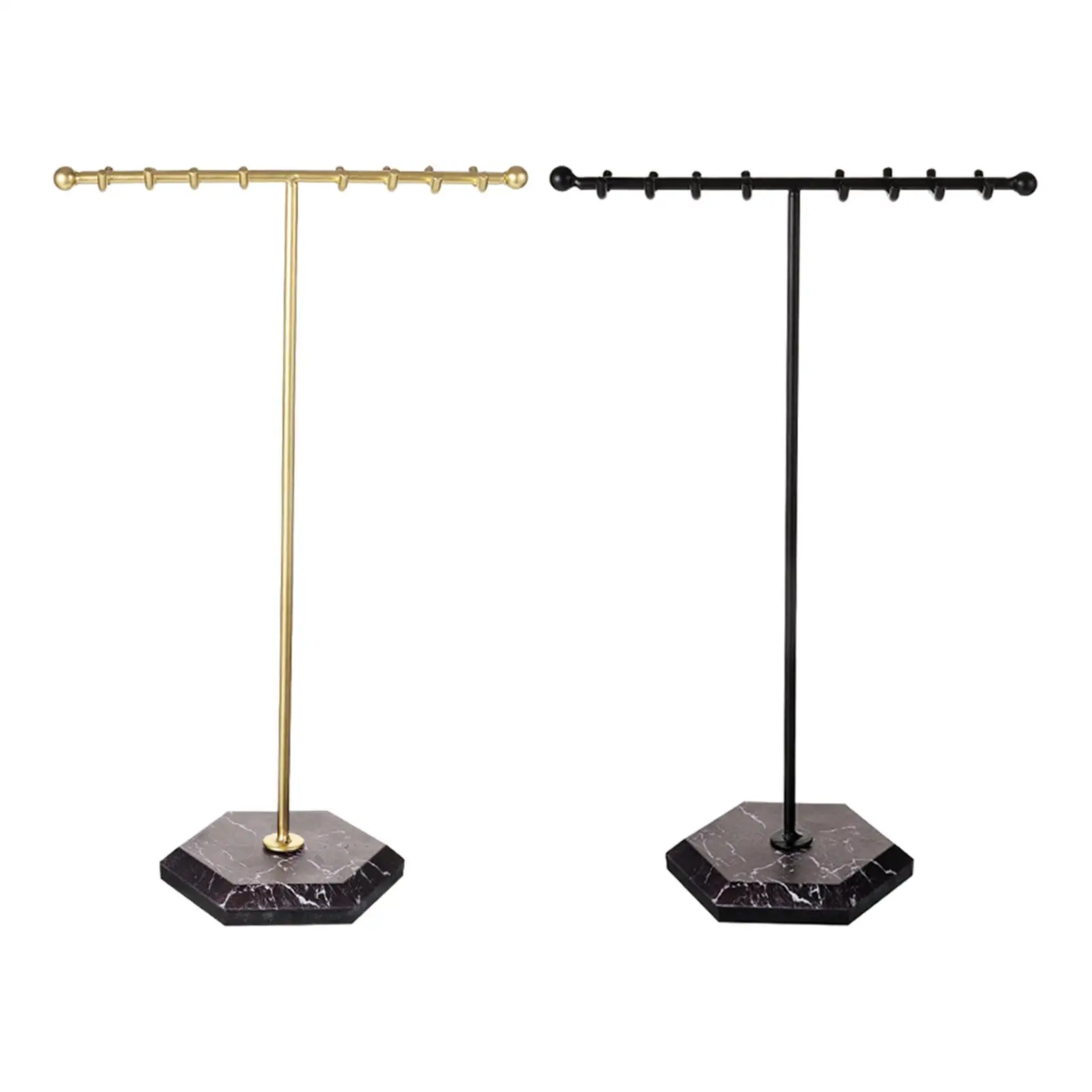 

T Bar Jewelry Organizer Metal Stable Base Jewelry Display Stand Jewelry Holder for Rings Watches Earrings Shops Dresser