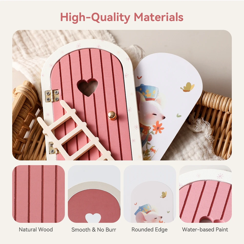 Cartoon Elf Door Room Decoration Dollhouse Mini Home Decorations Wood Fairy Elf Door Fairy-tale-styl Decoration Craft Ornaments