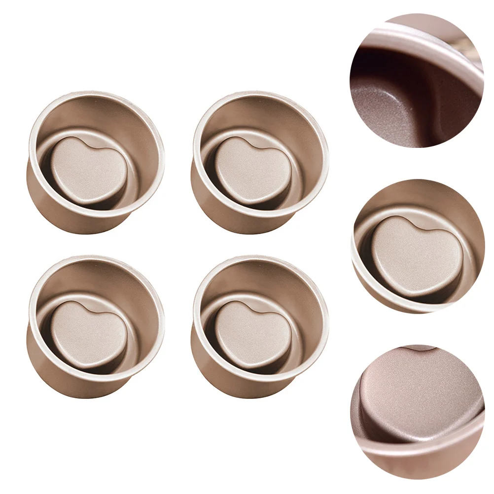 

4 Pcs Layer Cake Mold Making Carbon Steel Heart Shaped Candies Baking Chocolates Mould Decorate