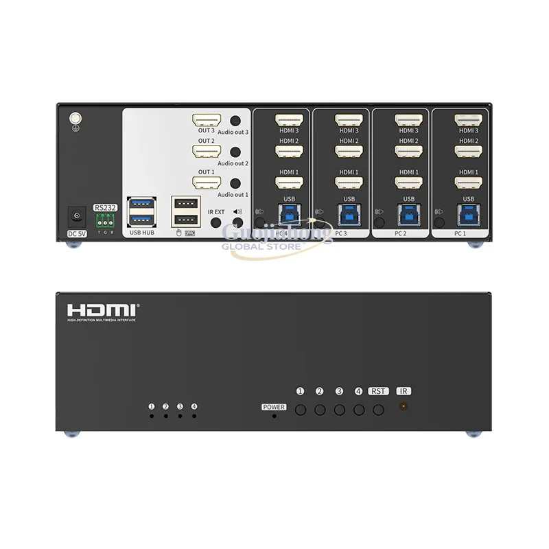 

eKL 413HW three screen seamless HD&MI KVM switcher high definition 4K@30Hz USB3.0 high speed switcher