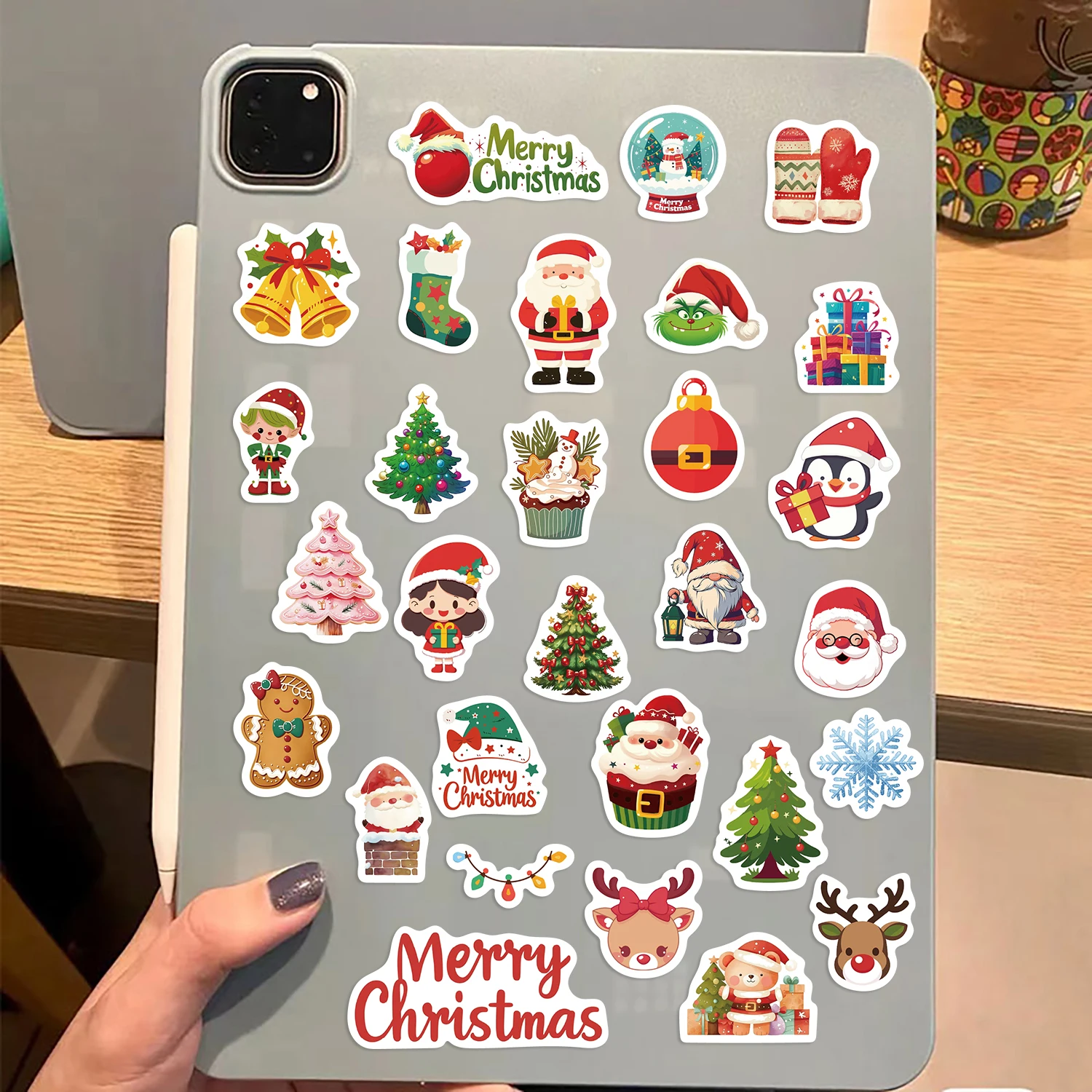 8/16/24Pcs Christmas Make a Face Puzzle Stickers Create Your Own Santa Claus DIY Games Children Party Decoration Toy