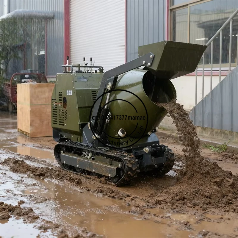 Customized Mini Tracked Self-loading Portable Mixer Truck Crawler Type Small Dump Cement Mixer