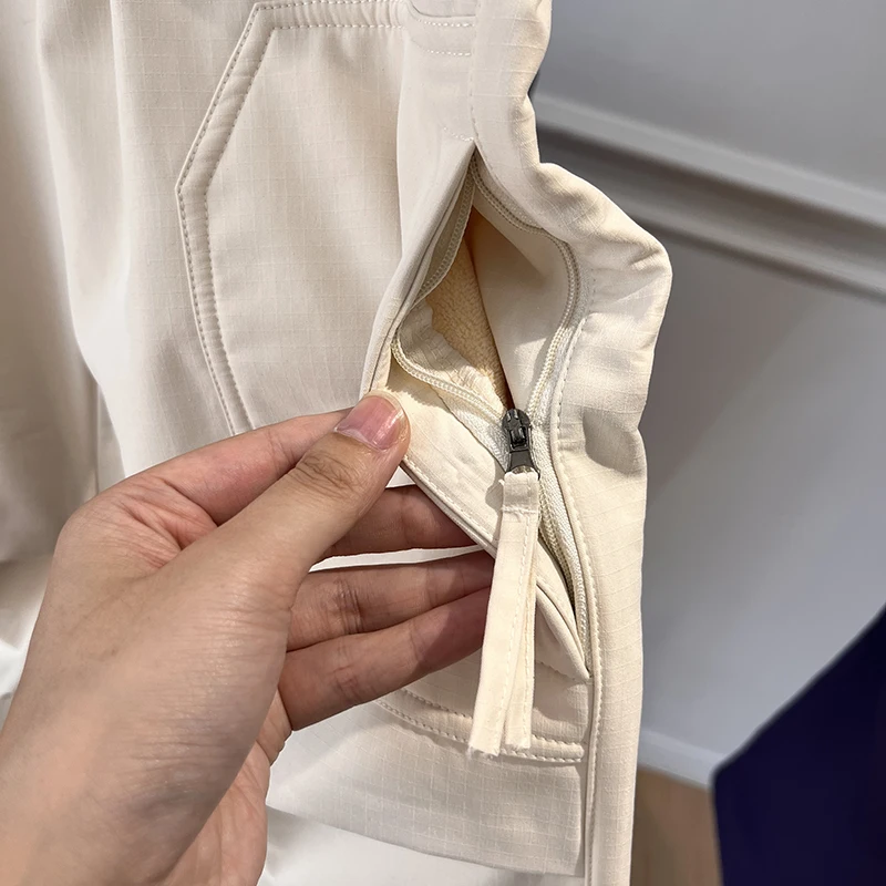 男性と女性の Fce 裏地付き防風防水ソフトエルハイキングパンツカジュアルワークウェアズボン秋冬アウトドアギア