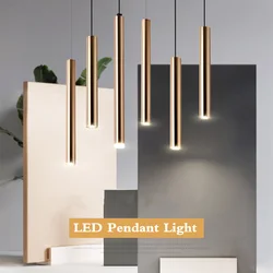 Dimmable LED Pendant Light Long Tube Lamp 5/7/10/12W For Kitchen Island Dining Room Shop Bar Decor Cylinder Pipe Hanging Lights