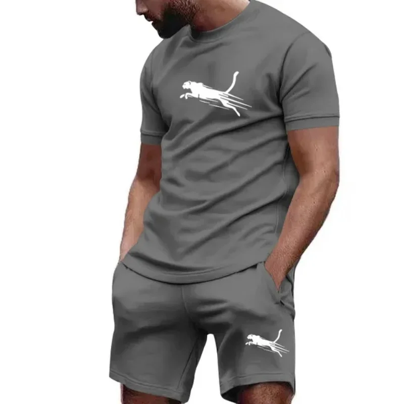 

2026 Summer New Men's Casual Outdoor Breathable Quick-Drying Loose Short-Sleeved T-Shirt and Shorts Sportswear Set for Jogging