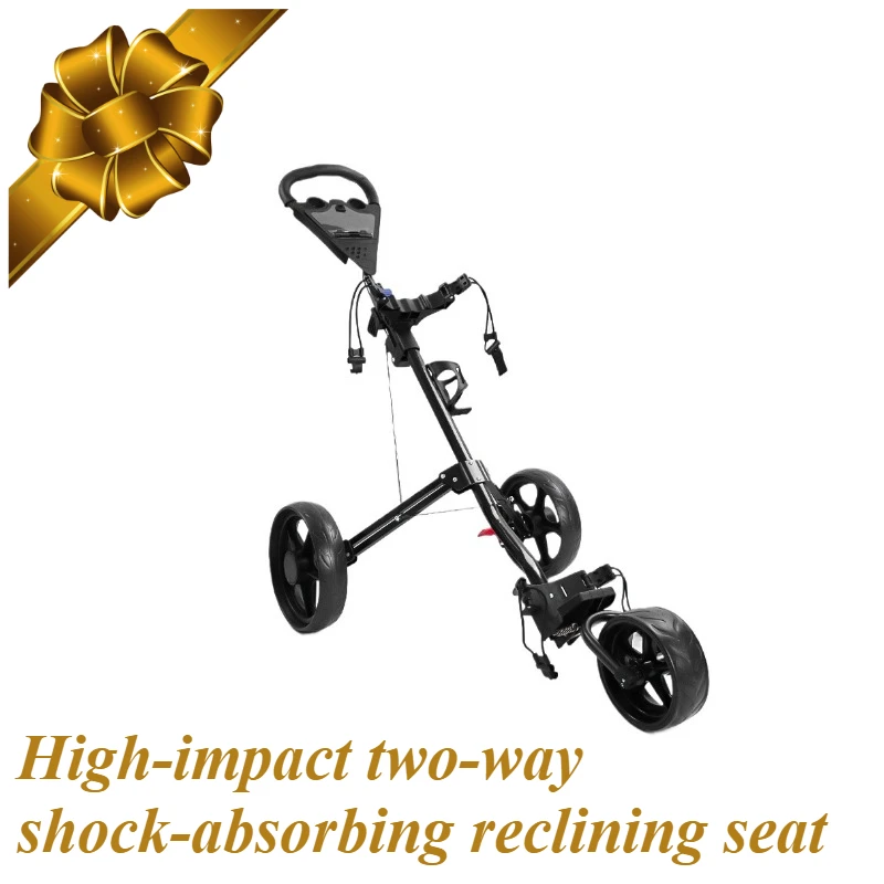 حقيبة كرة جولف ثلاثية العجلات، عربة جولف قابلة للطي، نموذج مريح، حجم صغير، حامل قوي قابل للطي #1