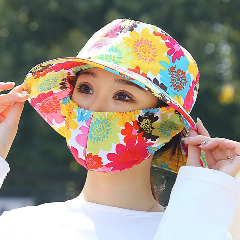 Солнечная шляпа для подключения на открытом воздухе — дышащая ветрозащитная маска для лица, интегрированная с летней крышкой маски для лица, подходит для активного отдыха