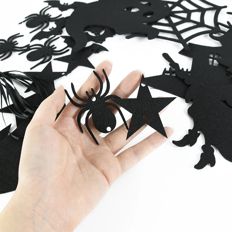 1set Halloween Dekoration Banner Bunting Scary Spinne Geist Fledermaus Hängen Girlande Pull Flagge Anhänger Für Halloween Party Wohnkultur – Detail 9