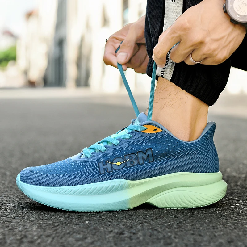 HOBM męskie buty do biegania ultralekkie tenisowe sportowe oddychające trampki Tenis Masculino czarna siatka Walking codzienne buty do biegania