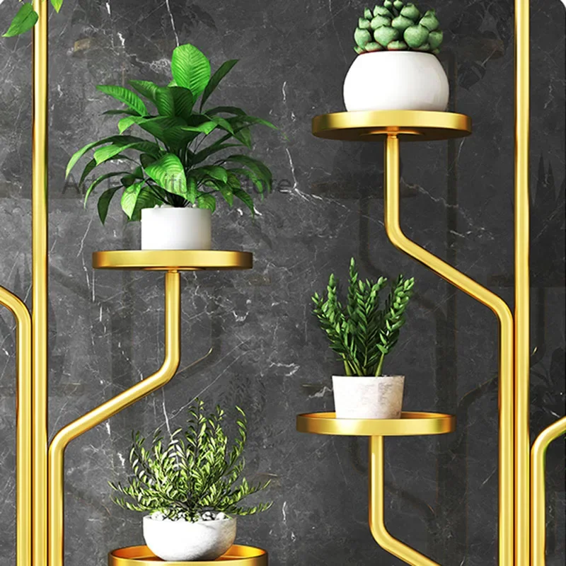 Modern Display Plant Shelf Rack High Quality Metal Living Room Luxury Plant Stand Nordic Golden Estanteria Plantas Furniture