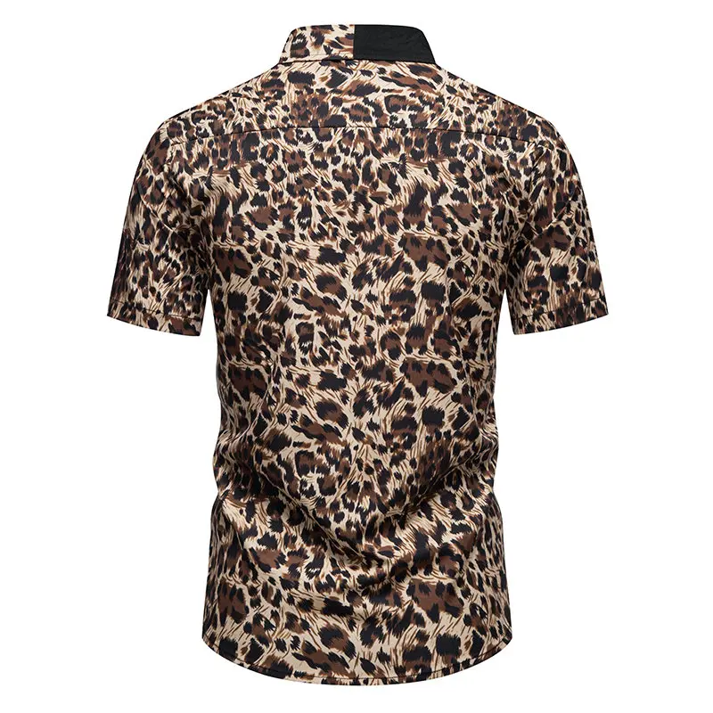 New Arrival Men's Printed Short Sleeve Shirt Summer Casual Patchwork Shirts Male Daily Office Social Work Top Shirts Nightclub