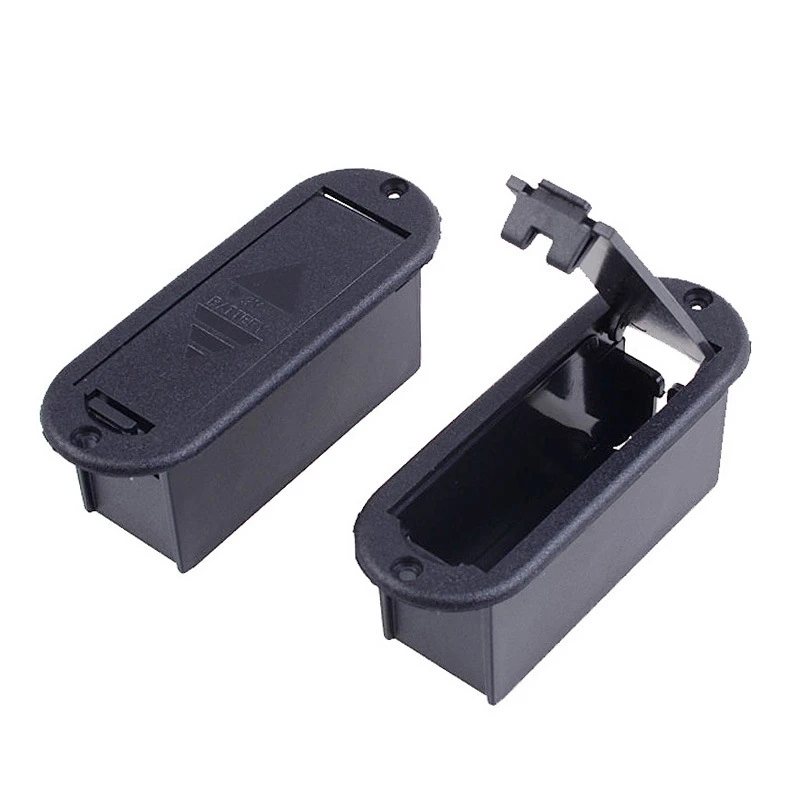 

5pcs CHEAP Quality 9V Battery Box 81.5MM*29.5MM Case for Active Guitar Part and Bass Pickup Platic Black Color Battery Holder