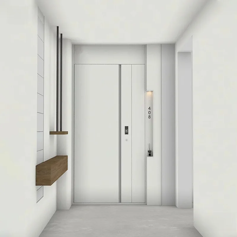 

Cream wind white scene, mother and child door, household anti-theft door, entrance door, villa entrance , cast aluminu