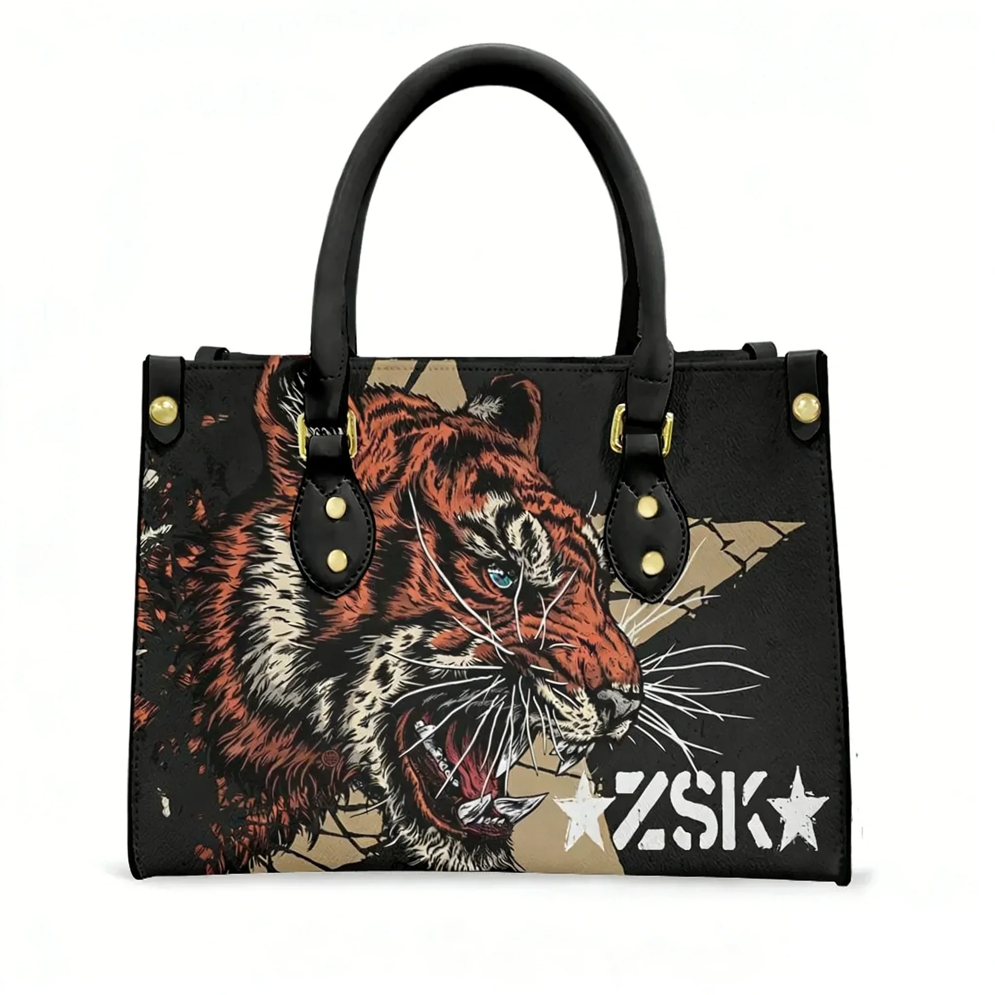 ZSK German Berlin Skateboard Punk Band Tragetasche Handtasche Damen Herren Text Bild PU-Leder Handtasche Business Einkaufstasche Geschenktasche