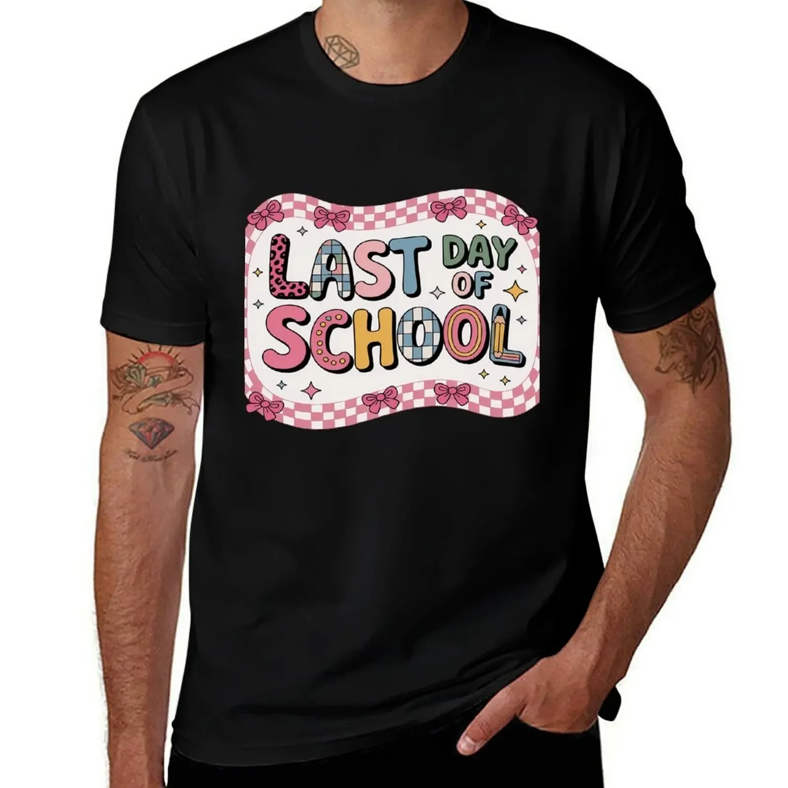 

Last Day Of School Coquette Bow School's Out For Summer T-Shirt man clothes Clothing anime stuff compression shirt men