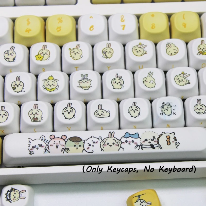

Kawaii Usagi Theme Keycaps for Mechanical Keyboard Chiikawa Keycaps Set PC Accessories PBT Material MOA/CHERRY Height Keycap