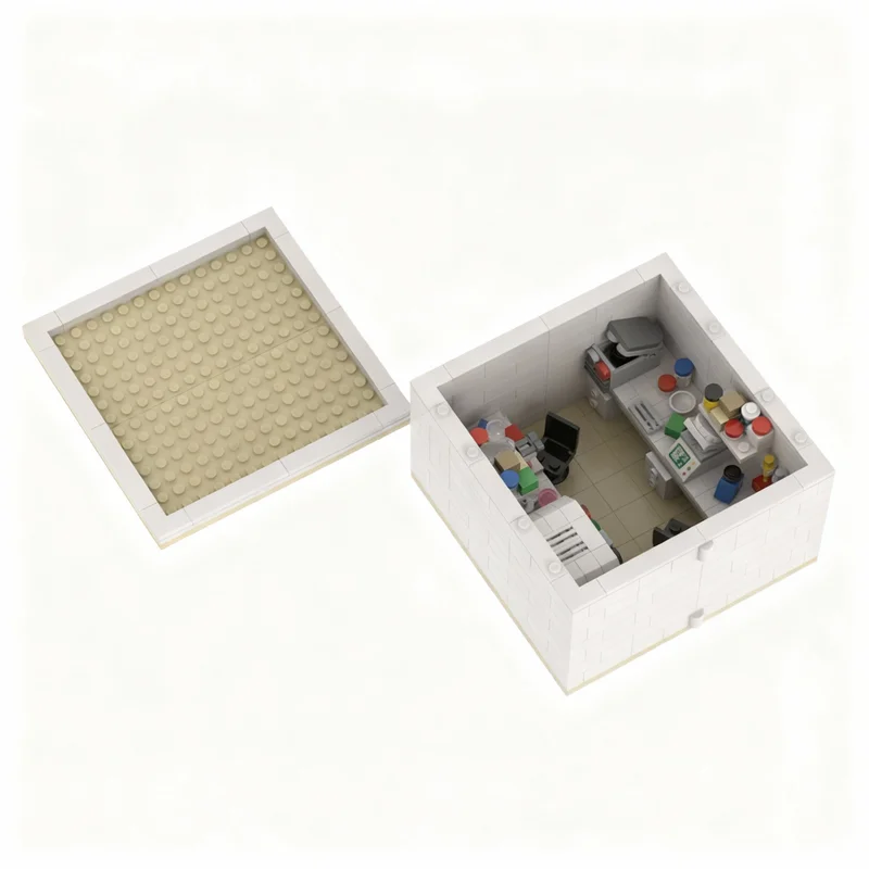 

607PCS MOC Creative Model Laboratory Box DIY Assembly Building Blocks Display Birthday Gift Collectible Decoration Building Set