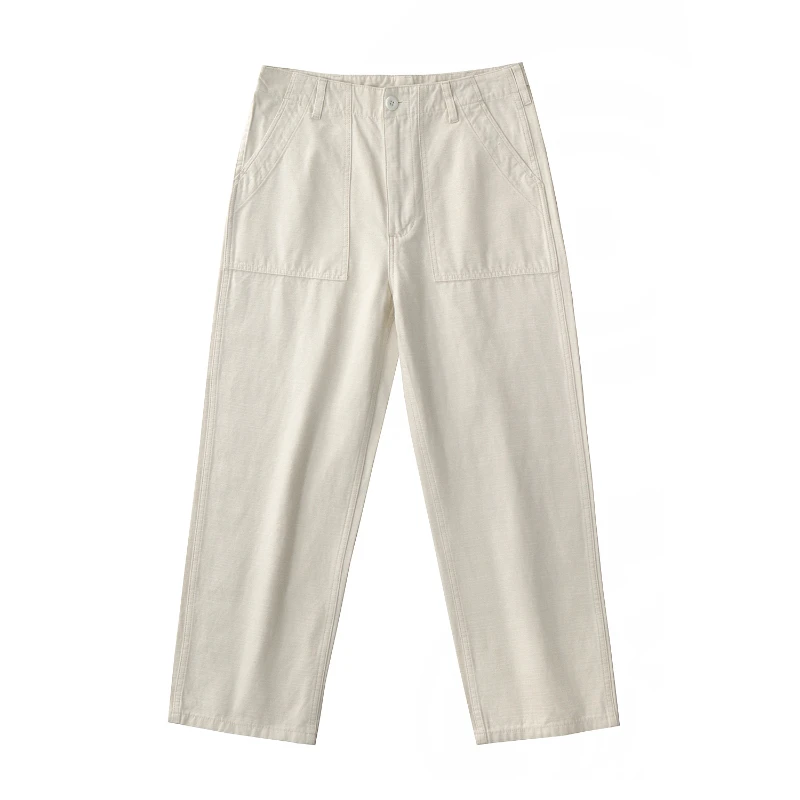 

bamboo cotton army pants retro wide leg casual loose straight leg cargo pants men