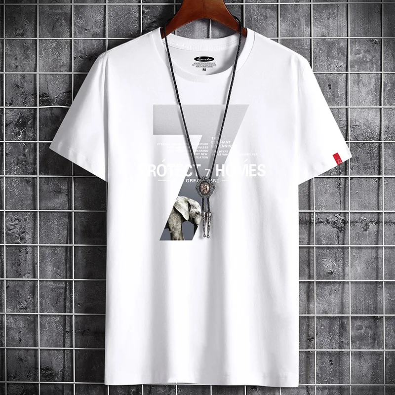 2021 Newest T Shirt for Men Clothing Fitness White O Neck Man T-shirt For Male Oversized Anime S-6XL New Men T-shirts Goth Punk