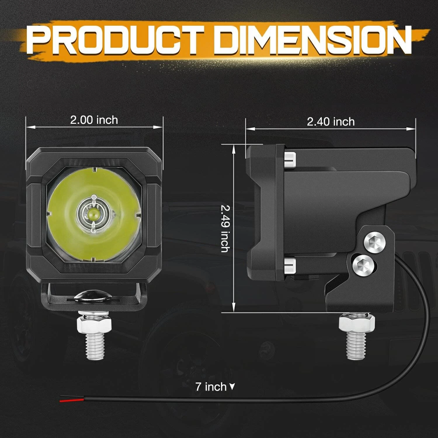 für Polaris Xpedition XP ADV Northstar Schwarzer LED-Lichtpad, 5,1 cm, hintere Verfolgungsleuchte, Zusatzlichtpods, Arbeit/Szene, breite Ecken